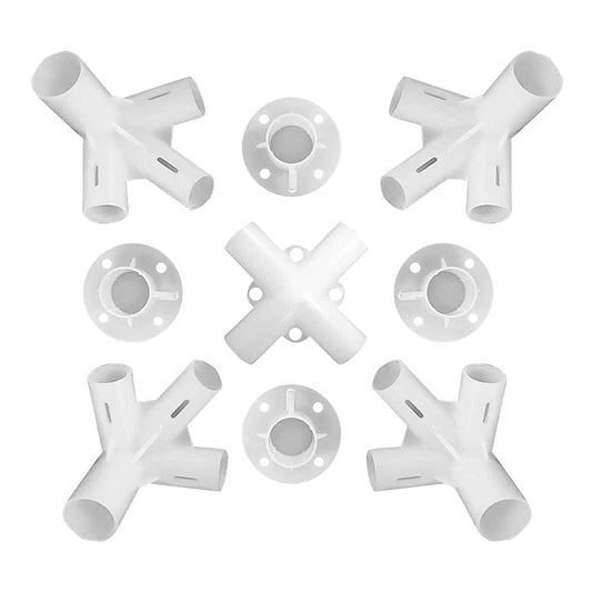 4-Way Tent Connector Set Gazebo PVC Cross Elbow Fittings Corners