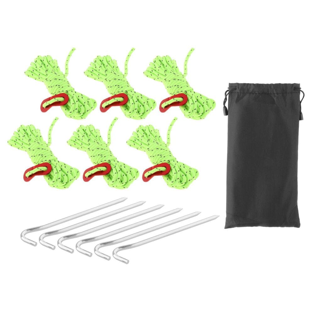 6X Guy Lines Tent Cord with 2 Holes Tensioner for Backpacking Tent Tarp Red