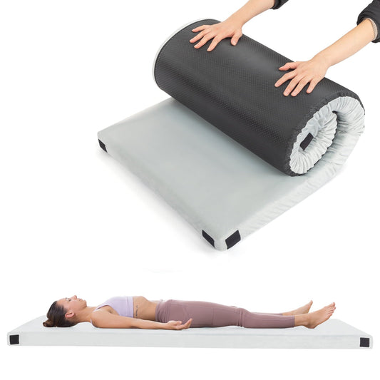 UBesGoo Memory Foam 2.5-inch Camping Mattress Portable Roll-Up Sleeping Mat,Outdoor, Small Gray