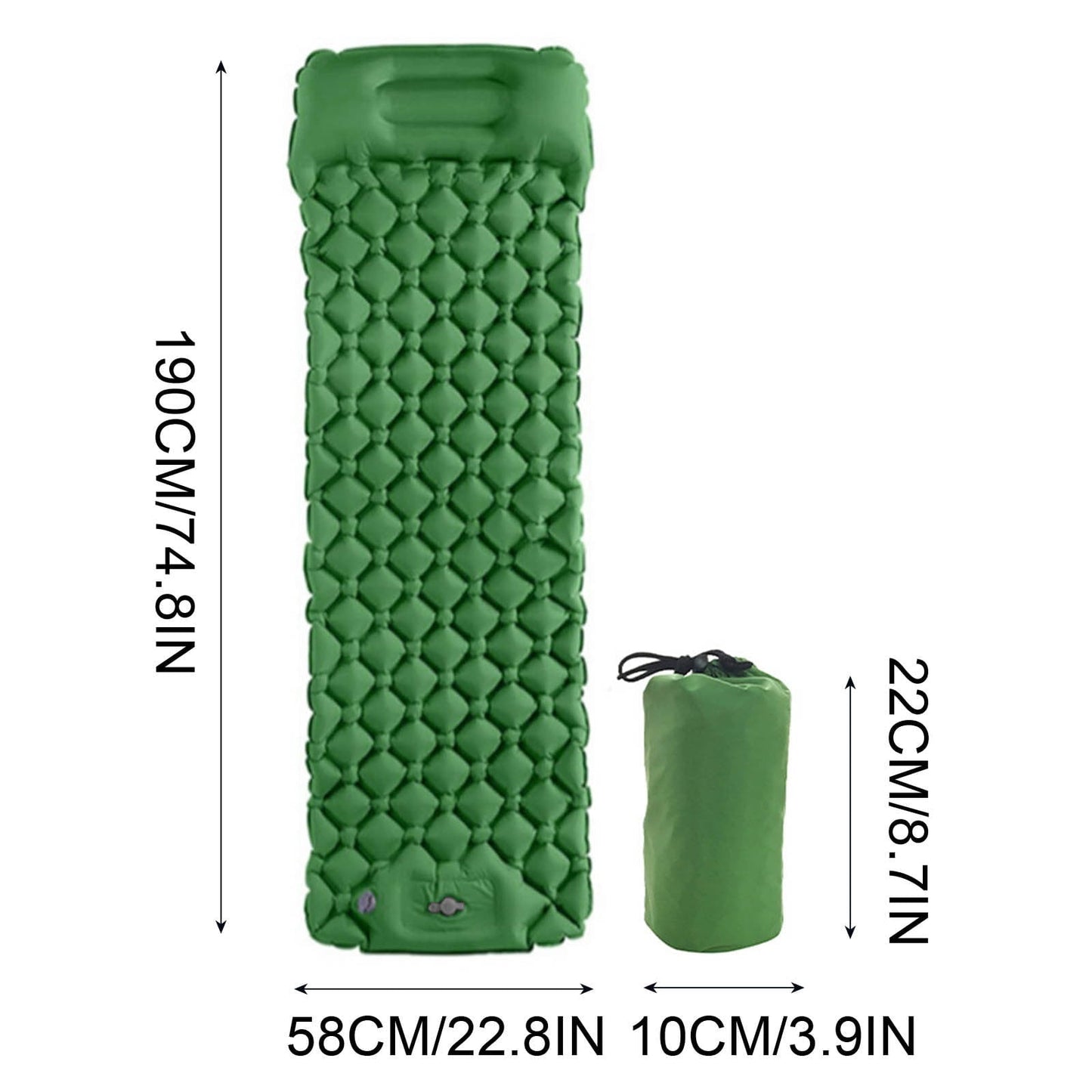 XMMSWDLA Self Inflating Camping Sleeping Pad with Pillow, Thick 6 Inch Ultralight Sleeping Pad with Built-in Pump, Lightweight Sleeping Mat for Camping, Backpacking, Hiking, Tent (ORANGE)