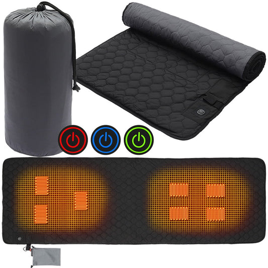 Yucurem USB Heating Sleeping Mat 3-Level Adjustable 7 Zone Areas Camping Mattress (Grey)