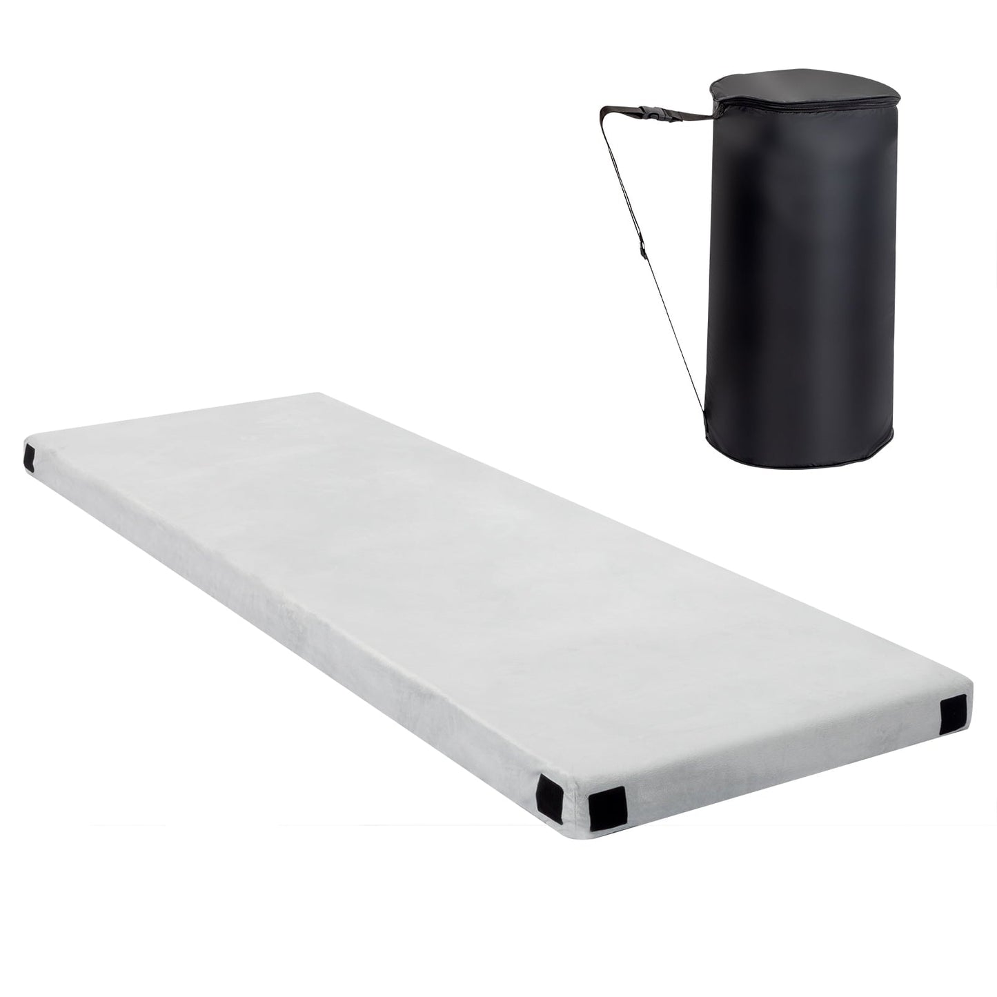 Zimtown Outdoor 2.5-inch Memory Foam Camping Mattress Portable Roll-Up Sleeping Mat, Small Gray