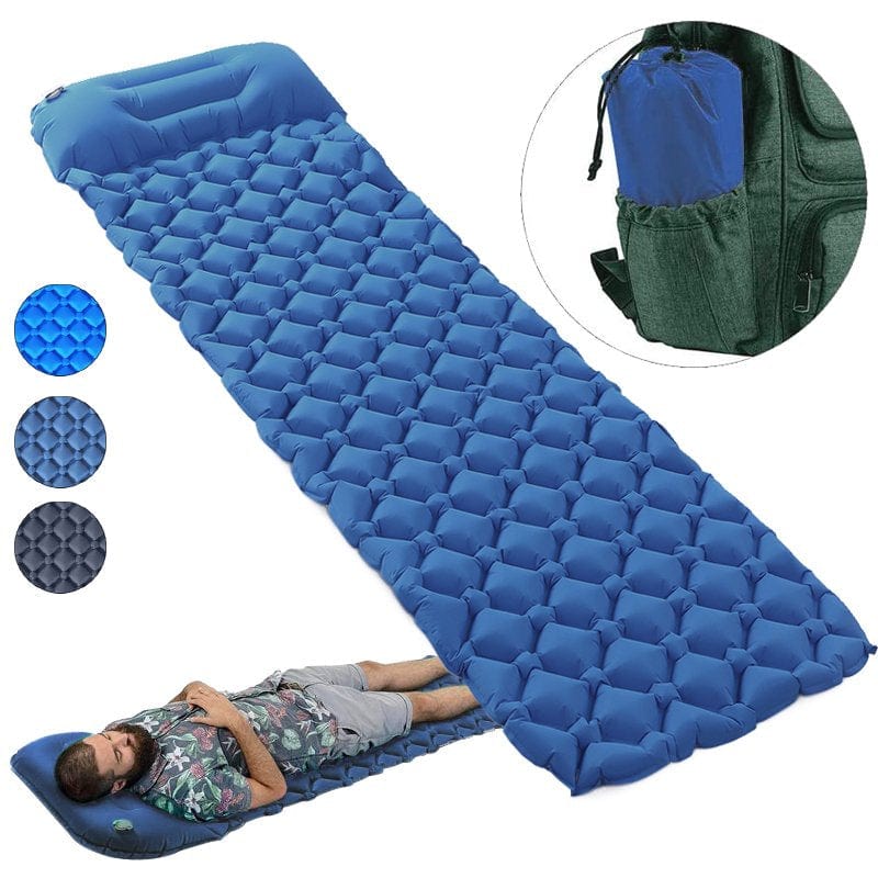 Ultralight Portable Inflatable Air Mattresses Waterproof Sleeping Pad Pillow Bed Cushion Inflatable Bag for Outdoor Camping Hiking Traveling