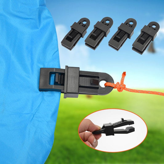 Ylmarket 10Pcs Hanging Hole Serrated Jaw Tent Clips Strong Grip Outdoor Mountaineering Windproof Clamps for Mountain Climbing Yellow